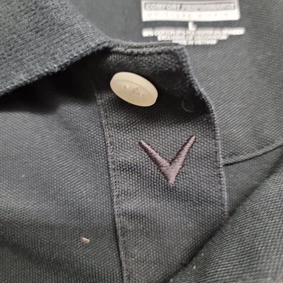 Callaway Shirt Mens Large Black Short Sleeve Outdoors Sports Logo‎ Golf Polo - Picture 7 of 13